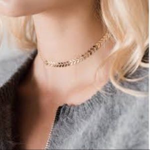 A. Marie Jewelry Gold Choker - Laurel Leaf